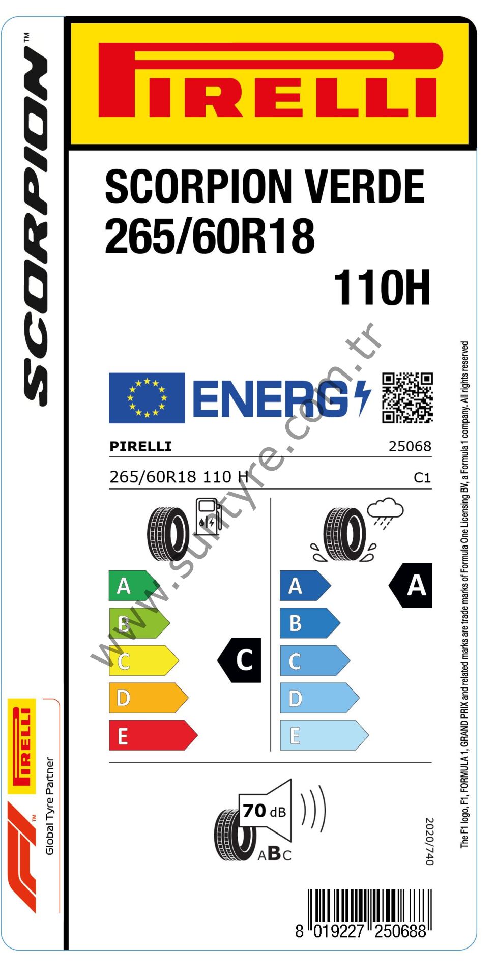 Pirelli 265/60R18 110H Scorpıon Verde C-A-70 Lastiği (Üretim Yılı: 2023)