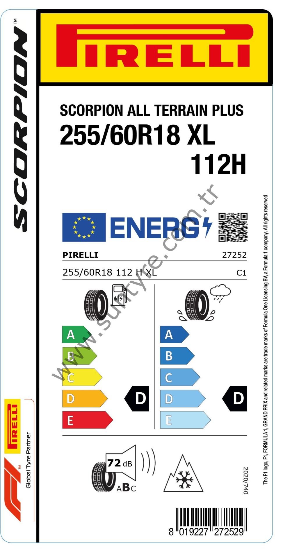 Pirelli 255/60R18 112H Xl Scorpıon All Terraın Plus D-D-72 4 Mevsim Suv Lastiği (Üretim Yılı: 2024)