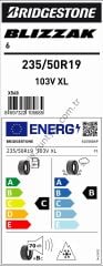 Bridgestone Blizzak 6 Xl 235/50R19 103V Kış Lastiği - 2026