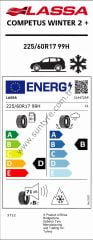Lassa 225/60R17 99H Competus Wınter 2 + D-B-71 Kış Suv Lastiği (Üretim Yılı: 2025)