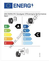 GOD.205/55R16 91V F1 EFFICIENTGRIP PERFORMANCE OEM FIAT (A-C-71) GOODYEAR LASTİK (2024)
