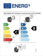 Michelin 205/55R16 91V Crossclimate 3 C-B-72 4 Mevsim Oto Lastiği (Üretim Yılı: 2025)