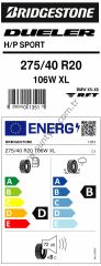 Bridgestone 275/40R20 106W Xl D.Sport-Rft * D-B-72 Yaz Suv Lastiği (Üretim Yılı: 2024)