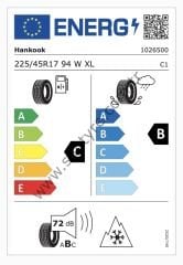 Hankook 225/45R17 94W Xl Kinergy 4S H750 C-B-72 4 Mevsim Oto Lastiği (Üretim Yılı: 2024)