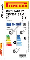 Pirelli 225/45R18 91Y R-F P7 Cinturato *  D-B-71 Yaz Oto Lastiği (Üretim Yılı: 2024)