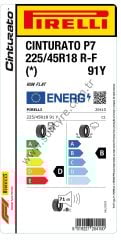 Pirelli 225/45R18 91Y R-F P7 Cinturato *  D-B-71 Yaz Oto Lastiği (Üretim Yılı: 2024)