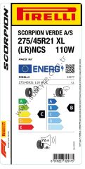 Pirelli 275/45R21 110W Xl Lr Ncs Scorpıon Verde All Season C-B-72 4 Mevsim Suv Lastiği (Üretim Yılı: 2024)