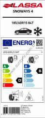 Lassa 185/60R15 84T Snoways 4 D-B-69 M+S Oto Kış Lastiği (Üretim Yılı: 2022)