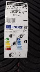 Bridgestone 225/55R16 99W Xl Turanza All Season 6 C-B-70 4 Mevsim Oto Lastiği (Üretim Yılı: 2024)
