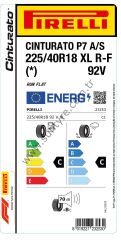 Pirelli 225/40R18 92V Xl R-F * Cınturato P7 All Season M+S C-C-70 4 Mevsim Oto Lastiği (Üretim Yılı: 2024)