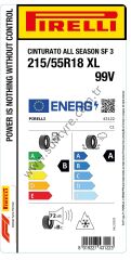 Pirelli 215/55R18 99V Xl Cınturato All Season Sf3(4 Mevsim (B-A-72   Lastiği (Üretim Yılı: 2024)