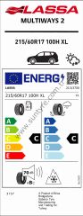 Lassa 215/60R17 100H Xl Multıways 2 C-C-70 4 Mevsim Suv Lastiği (Üretim Yılı: 2024)