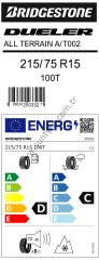 Bridgestone 215/75R15 100T Dueler A/T002 D-C-72 4 Mevsim Suv Lastiği (Üretim Yılı: 2024)