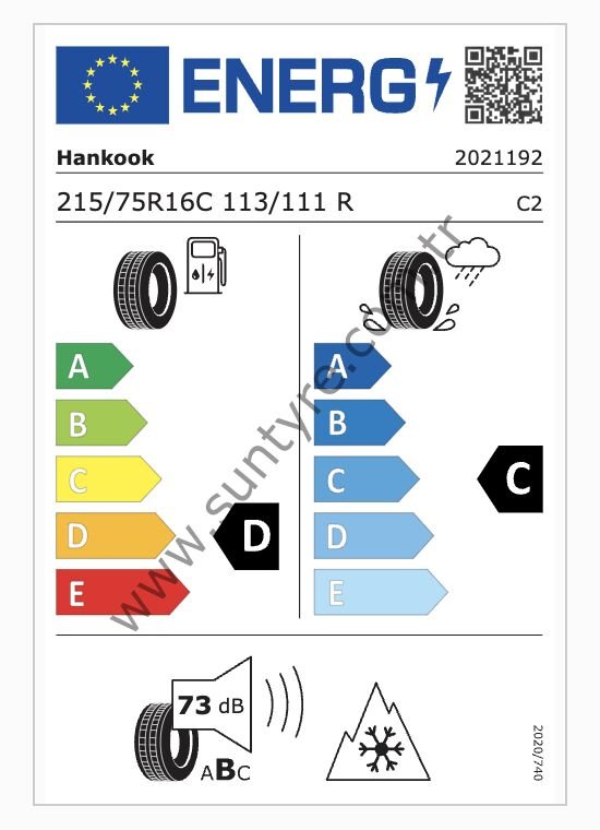Hankook 215/75R16 C 113/112R Vantra St Ra30 As2 D-C-73 4 Mevsim Hafif Ticari Lastiği (Üretim Yılı: 2024)