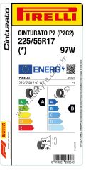 Pirelli 225/55R17 97W P7-Cnt * Cınturato P7 P7C2 A-B-69 Yaz Oto Lastiği (Üretim Yılı: 2024)