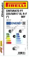 Pirelli 225/50R17 98Y Xl R-F P7Cint* B-B-68 Yaz Oto Lastiği (Üretim Yılı: 2024)