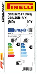 PRL.245/45R18 100Y XL P7-CN (MO) CINTURATO P7 (P7C2) (A-B-69) (YAZ) PİRELLİ LASTİK (2023)
