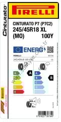 PRL.245/45R18 100Y XL P7-CN (MO) CINTURATO P7 (P7C2) (A-B-69) (YAZ) PİRELLİ LASTİK (2023)