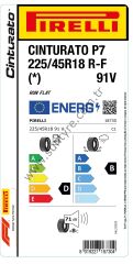 Pirelli 225/45R18 91V Rft Cınturato P7 * D-B-71 Yaz Oto Lastık (Üretim Yılı: 2024)