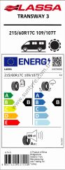Lassa 215/60R17C 109/107T Transway 3 B-B-69  Yaz Hafif Ticari Lastiği (Üretim Yılı: 2024)