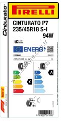 Pirelli 235/45R18 94W S-İ P7 Cinturato C-A-70 Yaz Oto Lastiği (Üretim Yılı: 2024)