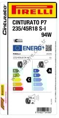 Pirelli 235/45R18 94W S-İ P7 Cinturato C-A-70 Yaz Oto Lastiği (Üretim Yılı: 2024)
