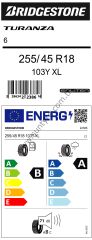 Bridgestone 255/45R18 103Y Xl Turanza 6 B-A-71 Enlıten Yaz Oto Lastiği (Üretim Yılı: 2024)