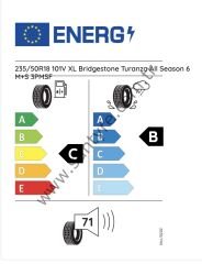 Bridgestone 235/50R18 101V Xl Turanza All Season 6 C-B-71 4 Mevsim Suv Lastiği (Üretim Yılı: 2024)