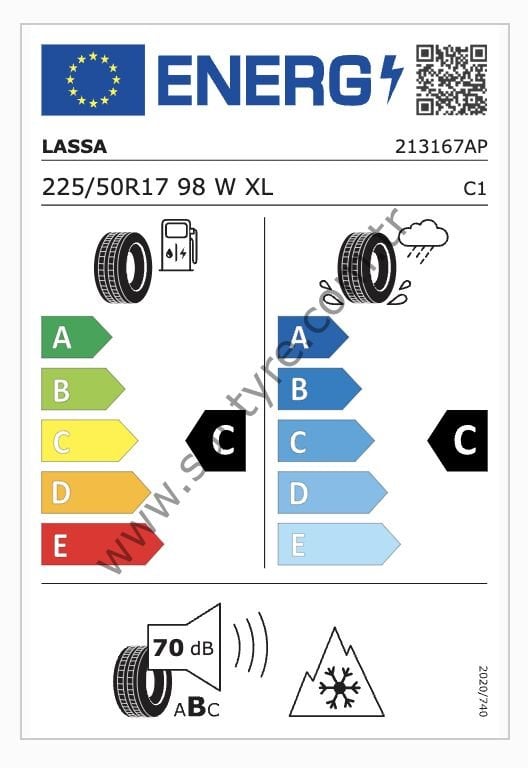 Lassa 225/50R17 98W Xl Multıways 2 C-C-70 4 Mevsim Oto Lastiği (Üretim Yılı: 2025)