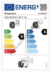 Bridgestone 245/45R18 100Y Xl Turanza 6 B-A-70 Yaz Oto Lastiği (Üretim Yılı: 2025)