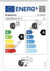 Bridgestone 195/55R16 87V Turanza 6 B-A-69 Yaz Oto Lastiği (Üretim Yılı: 2025)