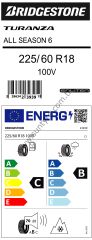 Bridgestone 225/60R18 100V Turanza All Season 6 C-B-70 Enlıten Suv 4 Mevsim Lastiği (Üretim Yılı: 2023)