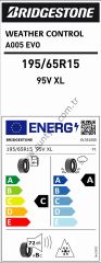 Bridgestone 195/65R15 95V Xl A005 C-A-72 4 Mevsim Oto Lastiği (Üretim Yılı: 2025)
