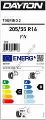 Dayton 205/55R16 91V Tourıng 2 C-B-70 Yaz Oto Lastiği (Üretim Yılı: 2025)