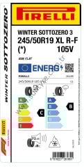 Pirelli 245/50R19 105V Xl R-F * Wınter Sottozero 3 M+S C-B-72 Kış Suv Lastiği (Üretim Yılı: 2024)