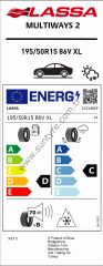 Lassa 195/50R15 86V Xl Multıways 2 D-C-70 4 Mevsim Oto Lastiği (Üretim Yılı: 2025)