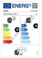 Lassa 225/55R19 99V Competus H/P3 B-A-71 Yaz Suv Lastiği (Üretim Yılı: 2025)