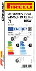 PRL.245/50R19 105W XL r-f (*) CINTURATO P7 (P7C2) (B-B-70) PİRELLİ Lastiği (2024)