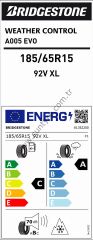 Bridgestone 185/65R15 92V Xl A005 M+S C-A-70 4 Mevsim Oto Lastiği (Üretim Yılı: 2025)