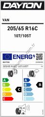 Dayton 205/65R16 C 107/105T Van C-B-71 Yaz Hafif Ticari Lastiği (Üretim Yılı: 2025)
