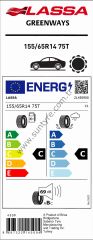 Lassa 155/65R14 75T Greenways C-C-69 Yaz Oto Lastiği (Üretim Yılı: 2025)