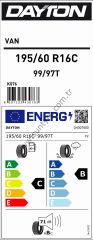 Dayton 195/60R16 C 99/97T Van C-B-71 Yaz Hafif Ticari Lastiği (Üretim Yılı: 2025)