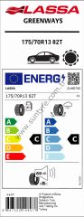 Lassa 175/70R13 82T Greenways C-C-69 Yaz Oto Lastiği (Üretim Yılı: 2025)