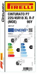 Pirelli 225/45R18 95Y Xl R-f Moe Cinturato P7 C-B-71 Yaz Oto Lastiği (Üretim Yılı: 2024)