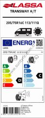 Lassa 205/75R16 C 10Pr 113/111Q Transway A/T M+S D-C-71 Yaz Hafif Ticari Lastiği (Üretim Yılı: 2025)