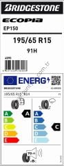 Bridgestone Ecopia Ep150 195/65R15 91H A-C-70 Yaz Lastiği - 2023
