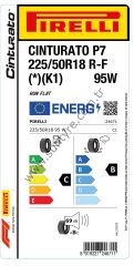 Pirelli 225/50R18 95W R-F * K1 Cınturato P7 C-B-69 Yaz Suv Lastiği (Üretim Yılı:2025)