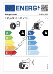 Bridgestone 235/65R17 108V Xl Turanza 6 A-A-71 Yaz Suv Lastiği (Üretim Yılı:2025)