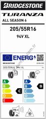 Bridgestone 205/55R16 94V Xl Turanza All Season 6 C-B-70 4 Mevsim Oto Lastiği (Üretim Yılı: 2024)