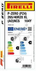 Pirelli 265/40R20 104Y Xl Ao Ncs L.S. P-Zero Pz4 C-A-71 Yaz Oto Lastiği (Üretim Yılı: 2024)